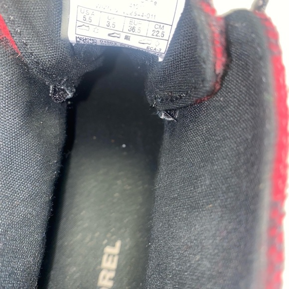 Sorel Women's Out N About Red Buffalo Plaid Lace Up Rain Boots size 5.5 - Picture 6 of 6